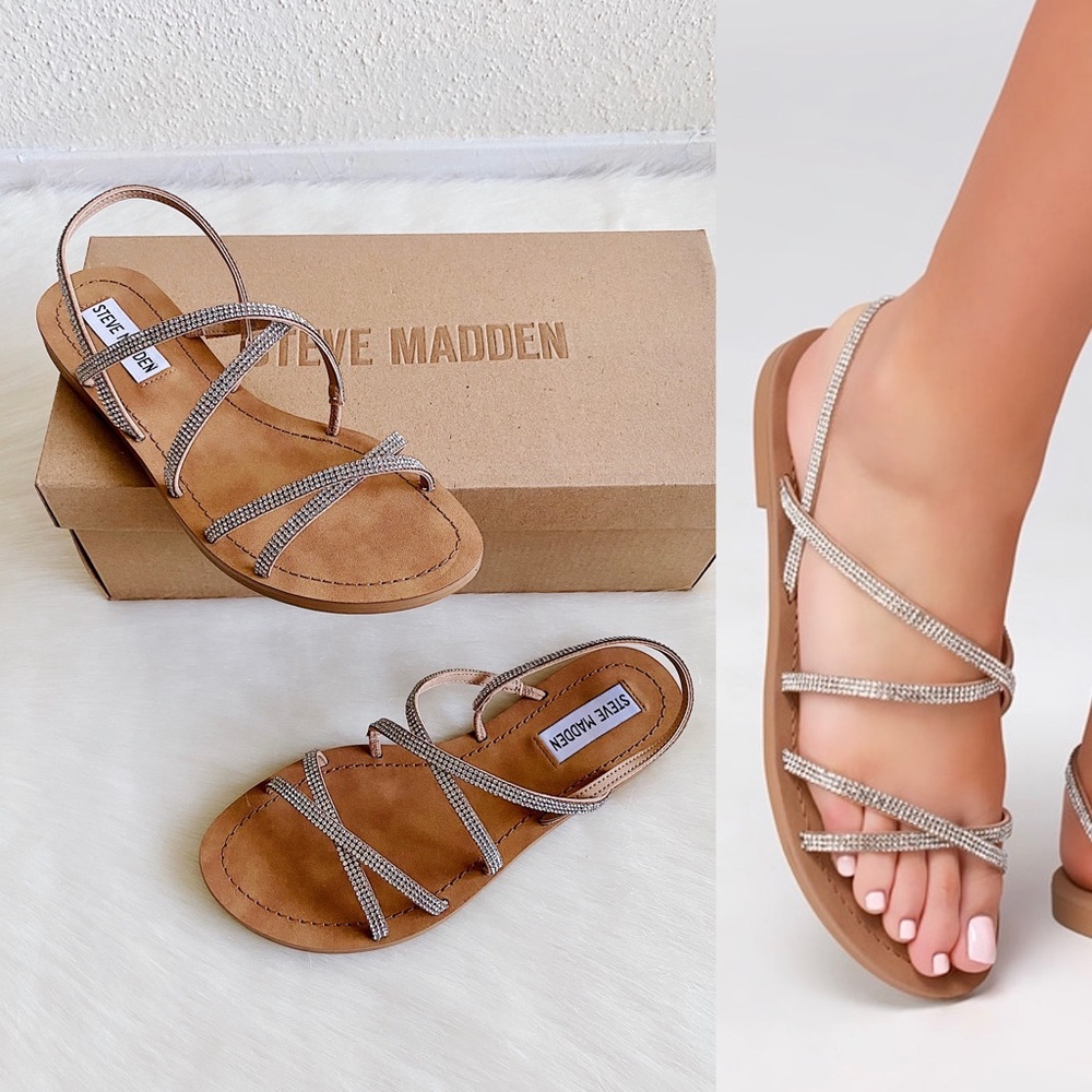 ✨New STEVE MADDEN Rita Rhinestone Strappy Sandals